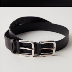 Free People Women’s Sabo Double Buckle Belt Black Size M/L NWT